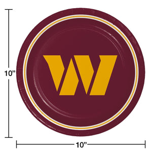 Washington Commanders NFL Round Paper Plates, 10