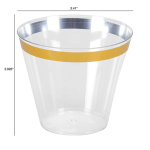 Tableluxe Premium Gold Rimmed Clear Plastic Tumbler, 9 fl. oz, 48 ct.