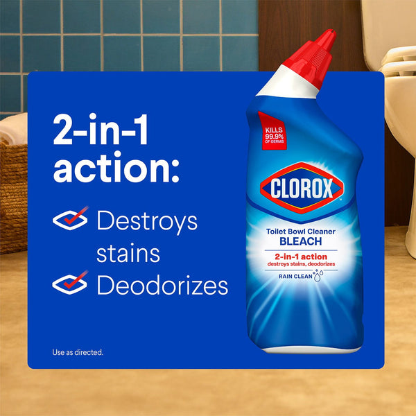 Clorox Toilet Bowl Cleaner with Bleach, Rain Clean, 6pk., 144 fl. oz.