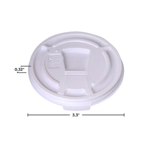 WinCup Lids with Drink Thru Tear Back 18 Series, White, 8 oz., 1000 ct.