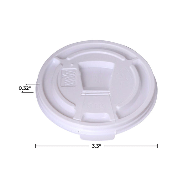 WinCup Lids with Drink Thru Tear Back 18 Series, White, 8 oz., 1000 ct.