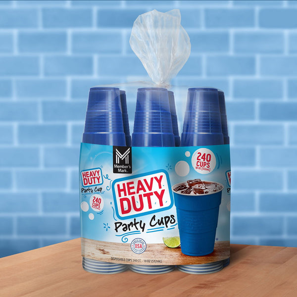 Member's Mark Heavy-Duty Blue Plastic Cups 18 oz., 240 ct.