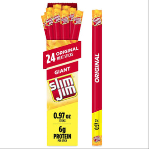 Slim Jim Giant Smoked Meat Sticks, Original Flavor, 0.97 oz., 24 pk.