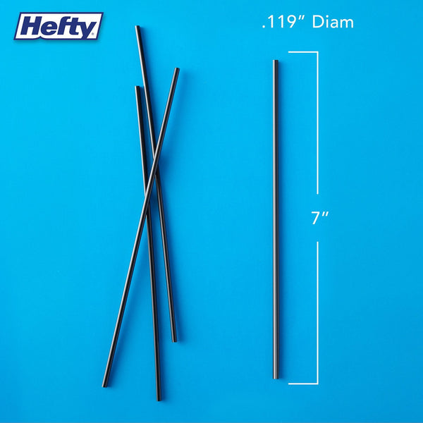 Hefty Unwrapped Plastic Sipper Stirrer Straws, 7