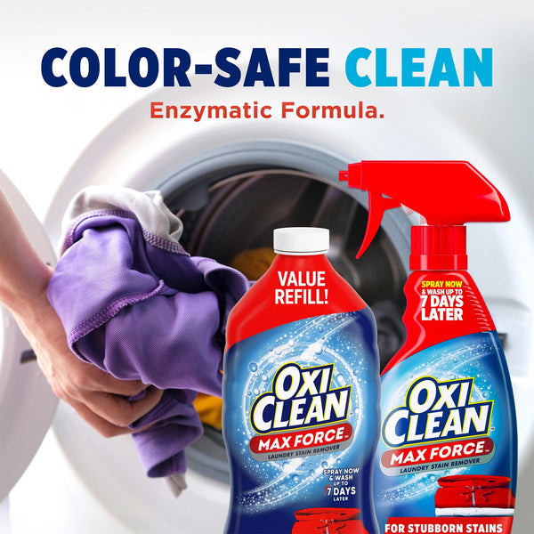 Oxiclean Max Force Advanced Laundry Stain Remover, 48 fl. oz. Refill + 16 fl. Oz. Trigger Spray