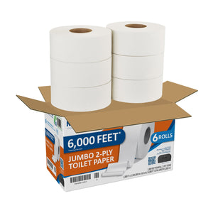 Marathon Jumbo Roll 2-Ply White Toilet Paper 6 rolls, 1000 ft./roll