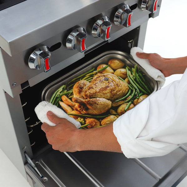 General Stainless Steel Gas Range with Oven, Choose Size & Gas Type