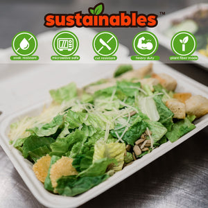 Kanak Sustainables™ Hoagie Hinged Lid To Go Food Container 9" x 6" , 75 ct.