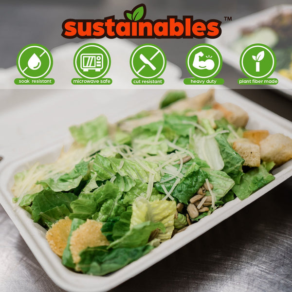 Kanak Sustainables™ Hoagie Hinged Lid To Go Food Container 9" x 6" , 75 ct.