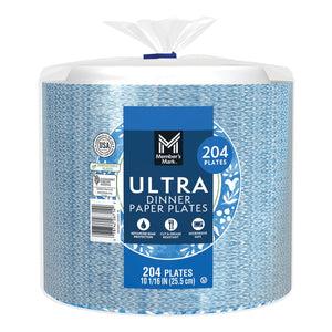 Member's Mark Ultra Dinner Paper Plates, 10