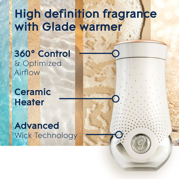 Glade PlugIns Scented Oil, Aqua Waves, 1 Warmer + 9 Refills