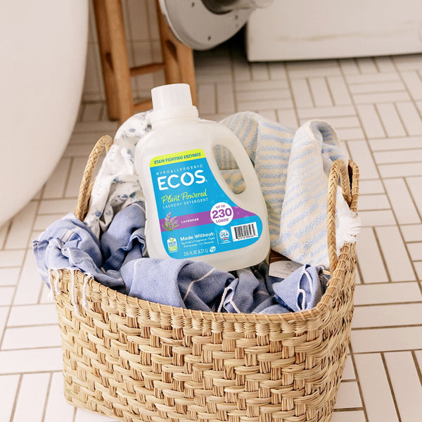 ECOS Hypoallergenic Liquid Laundry Detergent + Enzymes, Lavender Scent, 230 loads, 210 fl. oz.