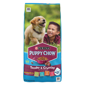Purina Puppy Chow, Beef and Brown Rice, Tender & Crunchy Puppy Dry Dog Food, 34 lbs.