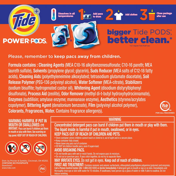 Tide Hygienic Clean Power PODS Laundry Detergent Pacs, Original, 72 ct.