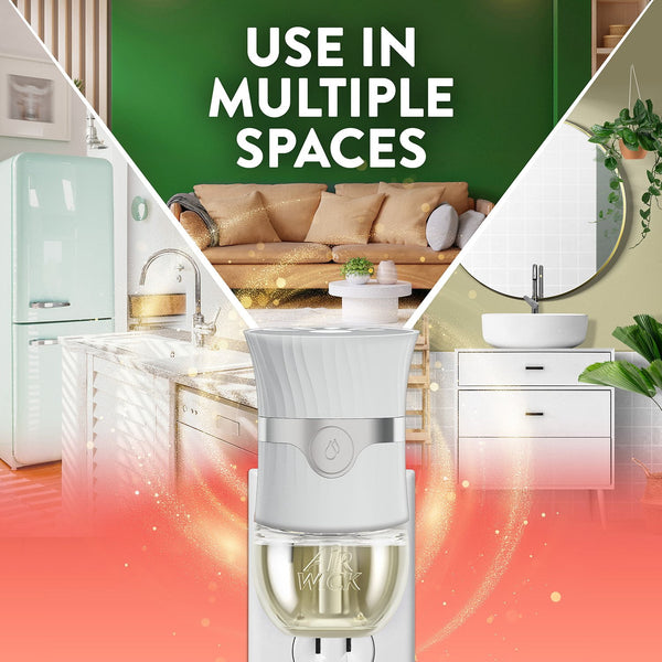 Air Wick Plug In Scented Oil Air Freshener, Refreshing Watermelon & Berries, 1 warmer + 6 refills