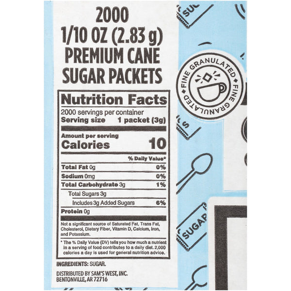 Member's Mark Premium Cane Sugar Packets, 2,000 ct.