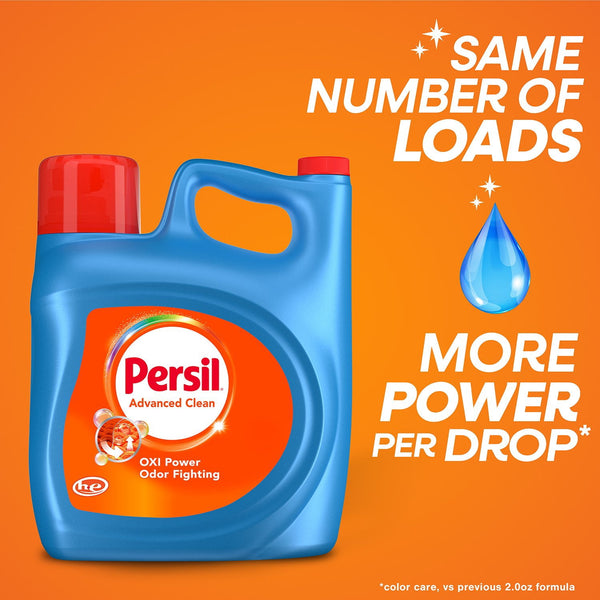Persil Advanced Clean Oxi+Odor Liquid Laundry Detergent, 120 loads, 202 fl. oz.