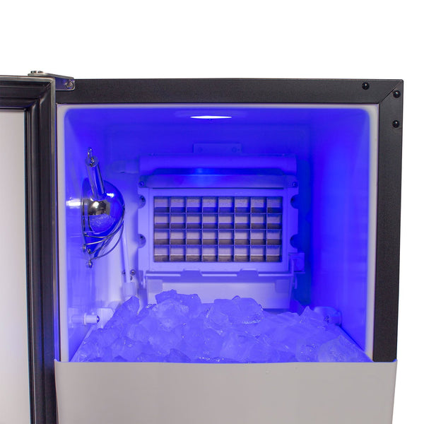 Maxx Ice Freestanding Icemaker with Drain Pump, Stainless Steel and Black (65 lbs.)