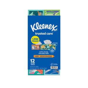 Kleenex Trusted Care Facial Tissues 12 boxes, 160 tissues/box