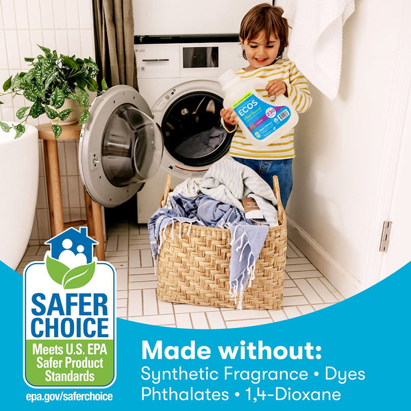 ECOS Hypoallergenic Liquid Laundry Detergent + Enzymes, Lavender Scent, 230 loads, 210 fl. oz.