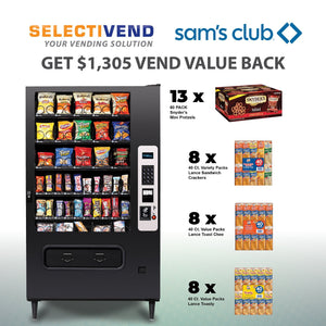 Selectivend WS5000 40 Selection Snack Vending Machine with Card Reader