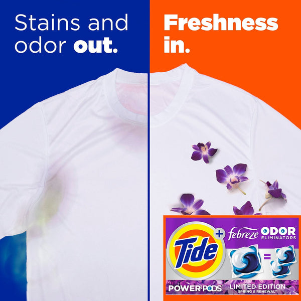 Tide Power PODS with Febreze Laundry Detergent Pacs, Spring & Renewal, 72 ct.