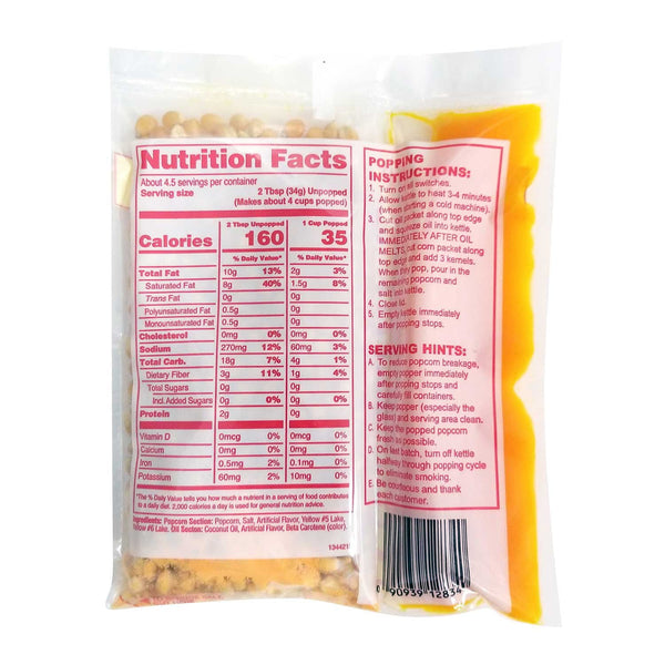 Gold Medal Funpop Popcorn kits, for use with 4 oz. Poppers, 36 kits