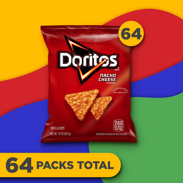 Doritos Nacho Cheese Tortilla Chips, 1.75 oz., 64 pk.