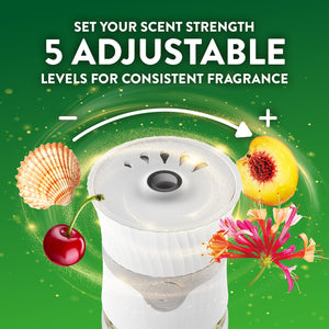 Air Wick Plug In Scented Oil Air Freshener, Sea Spray & Breeze, Sweet Peach, 1 warmer + 6 refills