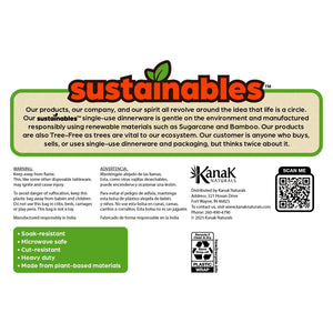 Kanak Sustainables™ 1 Compartment Hinged Lid To Go Food Container 9" x 9" , 50 ct.