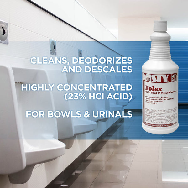 Misty Bolex Toilet Bowl & Urinal Cleaner, 32 fl. oz., 12 pk.