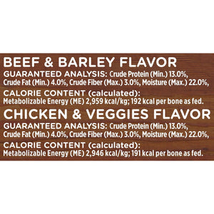 Rachael Ray Nutrish Soup Bones Dog Treat Variety Pack, Beef & Chicken, 11 ct., 2 pk.