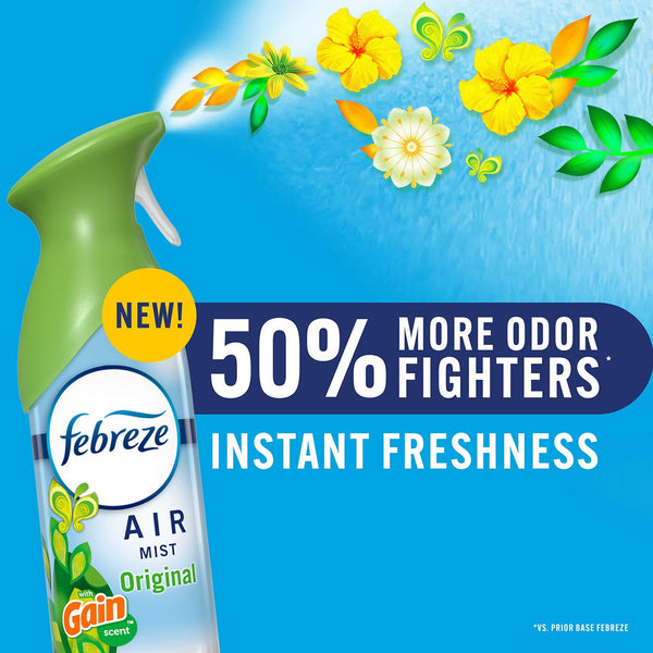 Febreze Air Mist Air Freshener Spray, Gain Original + Unstopables Fresh, 4ct., 32.4 oz.