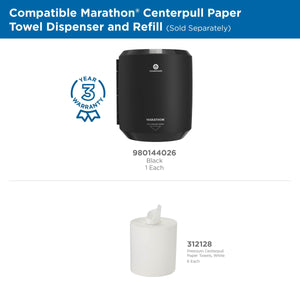 Marathon Manual Centerpull Paper Towel Dispenser, Black