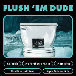 DUDE WIPES XL On-the-Go Flushable Wipes, Mint Chill, 4 ct., 120 wipes