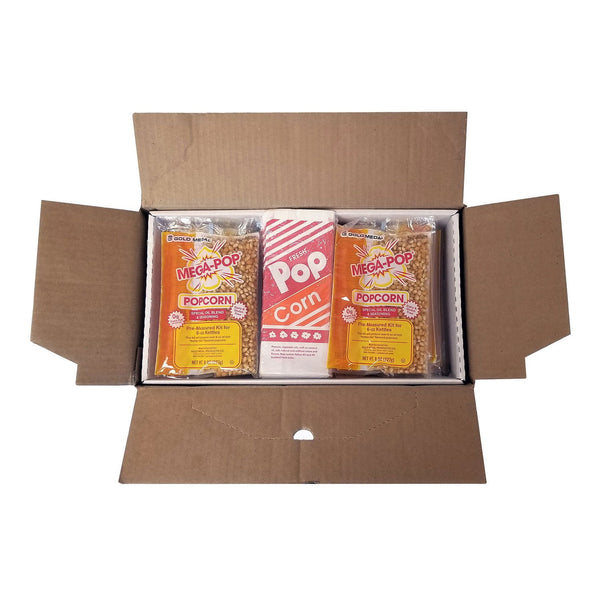 Gold Medal Mega-Pop All-In-One Popcorn Supply Kit for 6 oz. Poppers