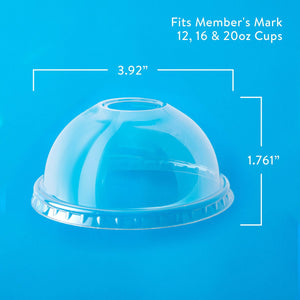 Member's Mark Clear Dome Plastic Lids with Straw Slot, 500 ct.