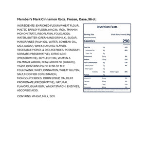 Member's Mark Cinnamon Rolls, Frozen, Case, 96 ct.