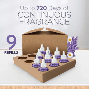 Air Wick Plug In Essential Oil Air Freshener Refills, Lavender & Chamomile, 9 refills