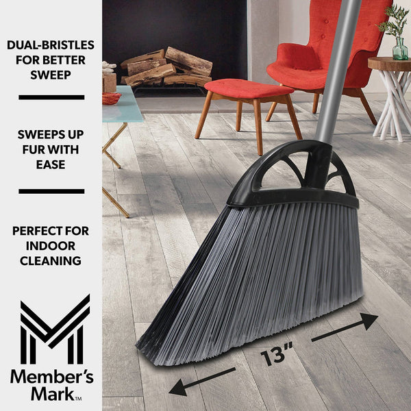 Member's Mark Heavy Duty Broom and Dustpan Set, 13" Indoor and 15" Outdoor Brooms, 2 Dustpans, 4 piece set
