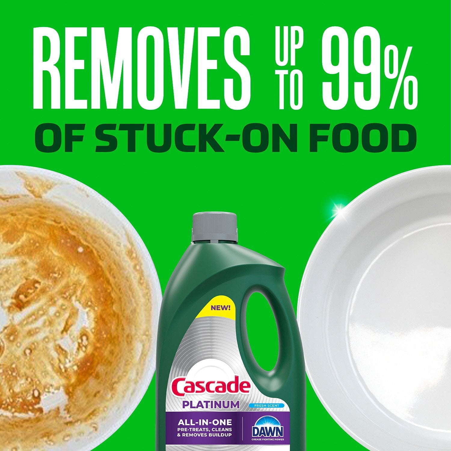 Cascade Platinum Gel Dishwasher Detergent, Fresh, 125 fl. oz.