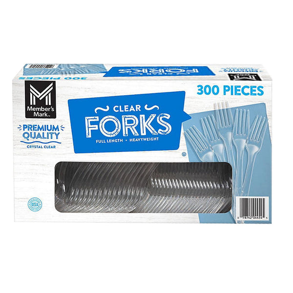 Member's Mark Clear Plastic Forks, Heavyweight 300 ct.