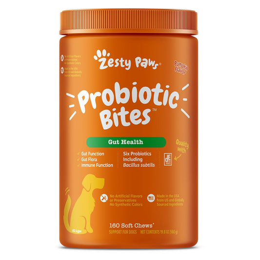 Zesty Paws Probiotic Bites, Pumpkin, 160 ct.
