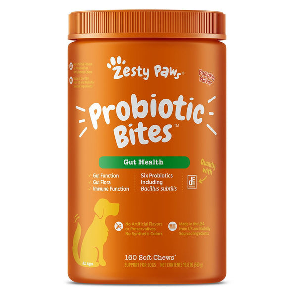 Zesty Paws Probiotic Bites, Pumpkin, 160 ct.