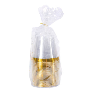 Tableluxe Premium Gold Rimmed Clear Plastic Tumbler, 9 fl. oz, 48 ct.