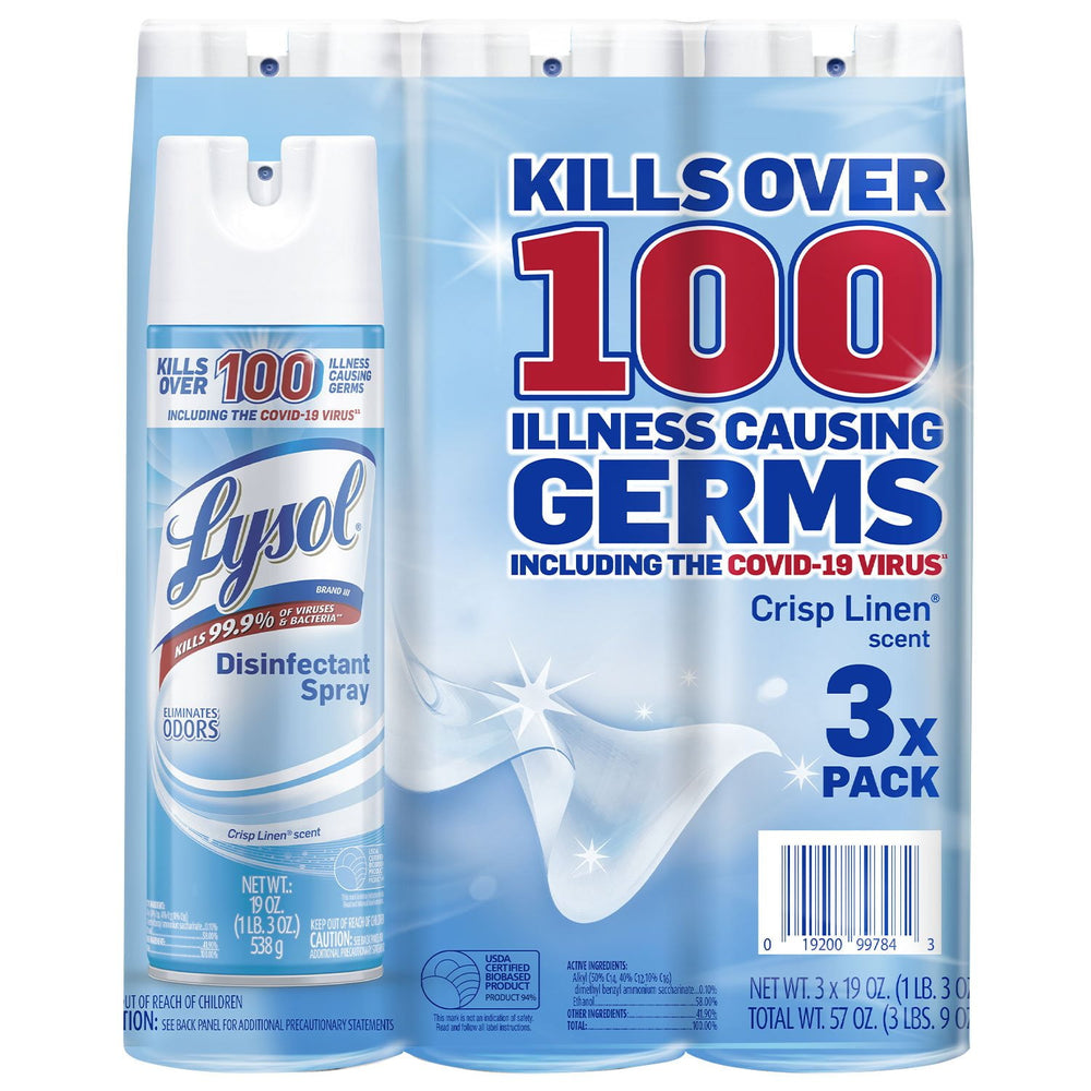 Lysol Disinfectant Spray, Crisp Linen 19 oz., 3 pk.