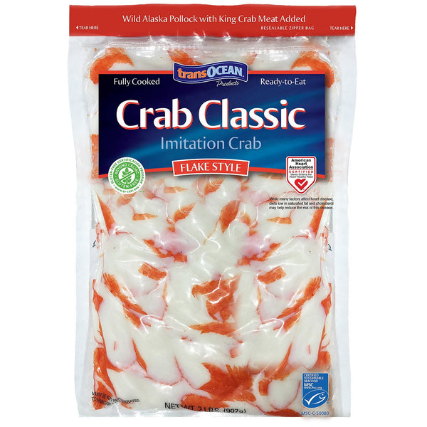 TransOcean Crab Classic Imitation Crab Flakes, Case 20 lbs.