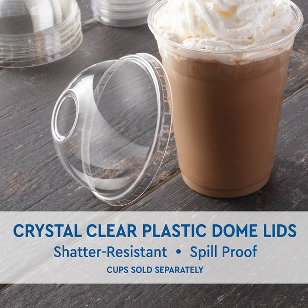 Member's Mark Clear Dome Plastic Lids with Straw Slot, 500 ct.