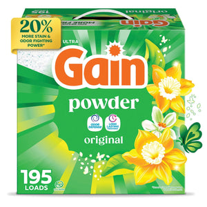 Gain Powder Laundry Detergent, Original, 195 loads, 180 oz.