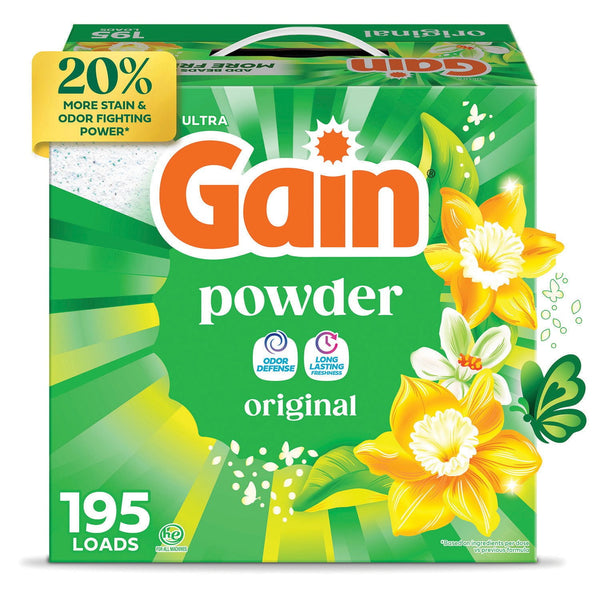 Gain Powder Laundry Detergent, Original, 195 loads, 180 oz.